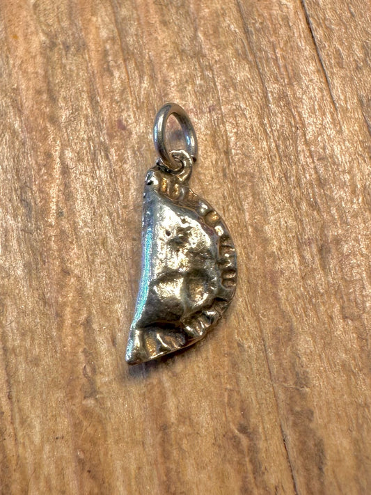 Kornische Pasty Gold auf 925 Sterlingsilber Charm-Anhänger
