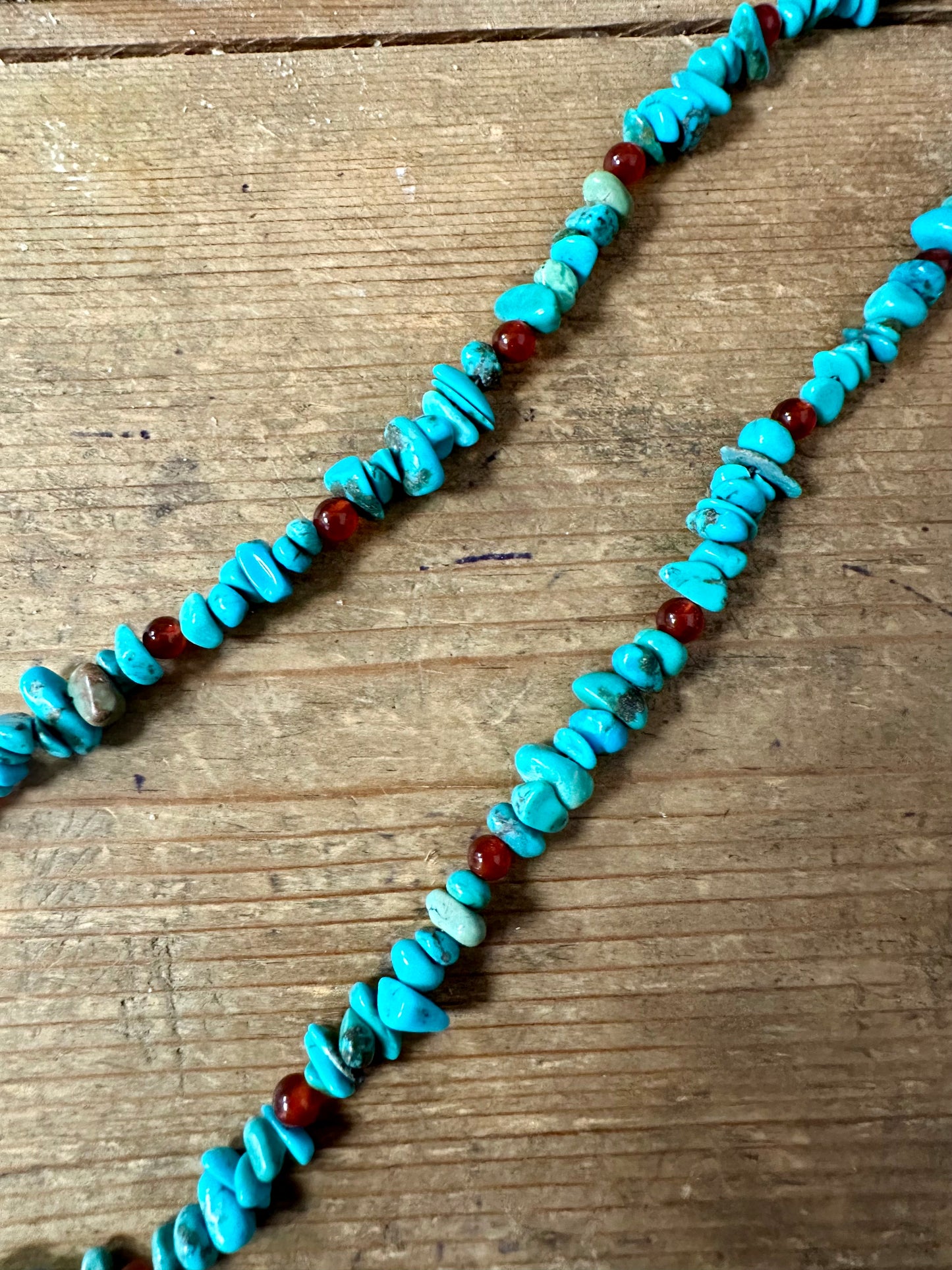 Vintage Turquoise and Carnelian Costume Necklace