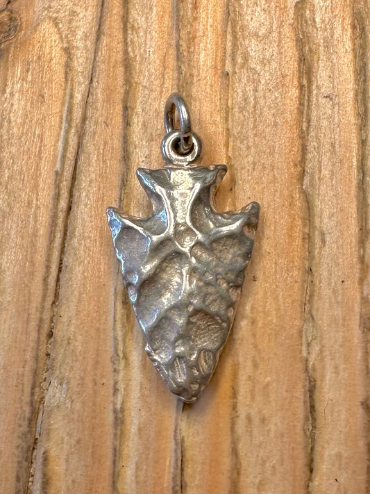 Vintage Arrow Head Textured 925 Sterling Silver Pendant