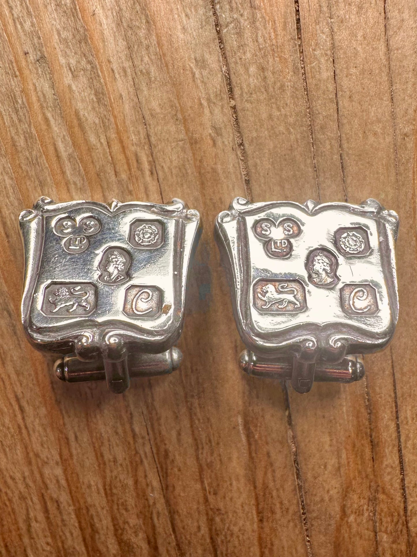 Vintage 1977 Jubilee Sheffield Cuff Link 925 Sterling Silver Collectables