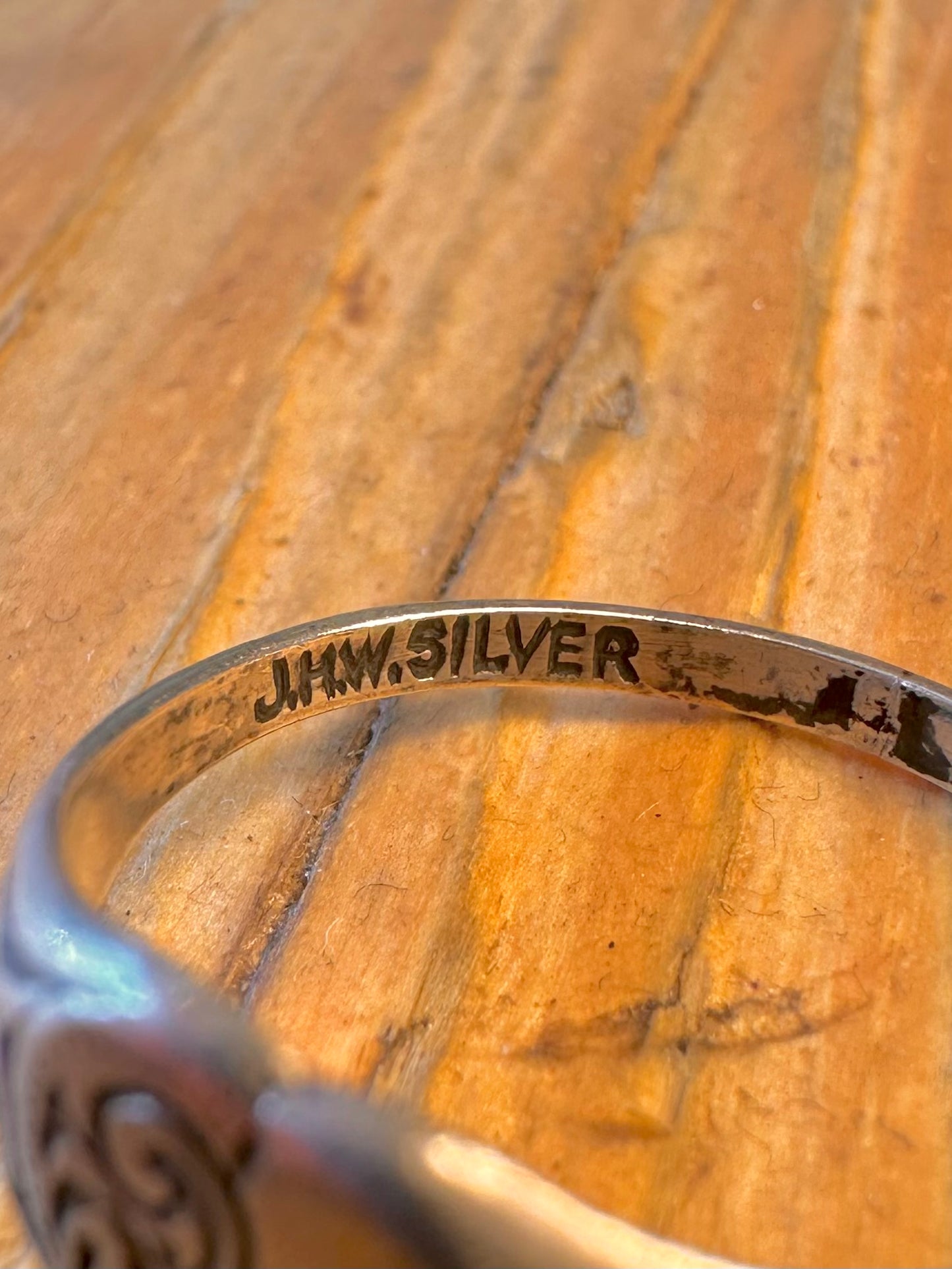Heart Engraved 925 Sterling Silver Size P1/2 Ring