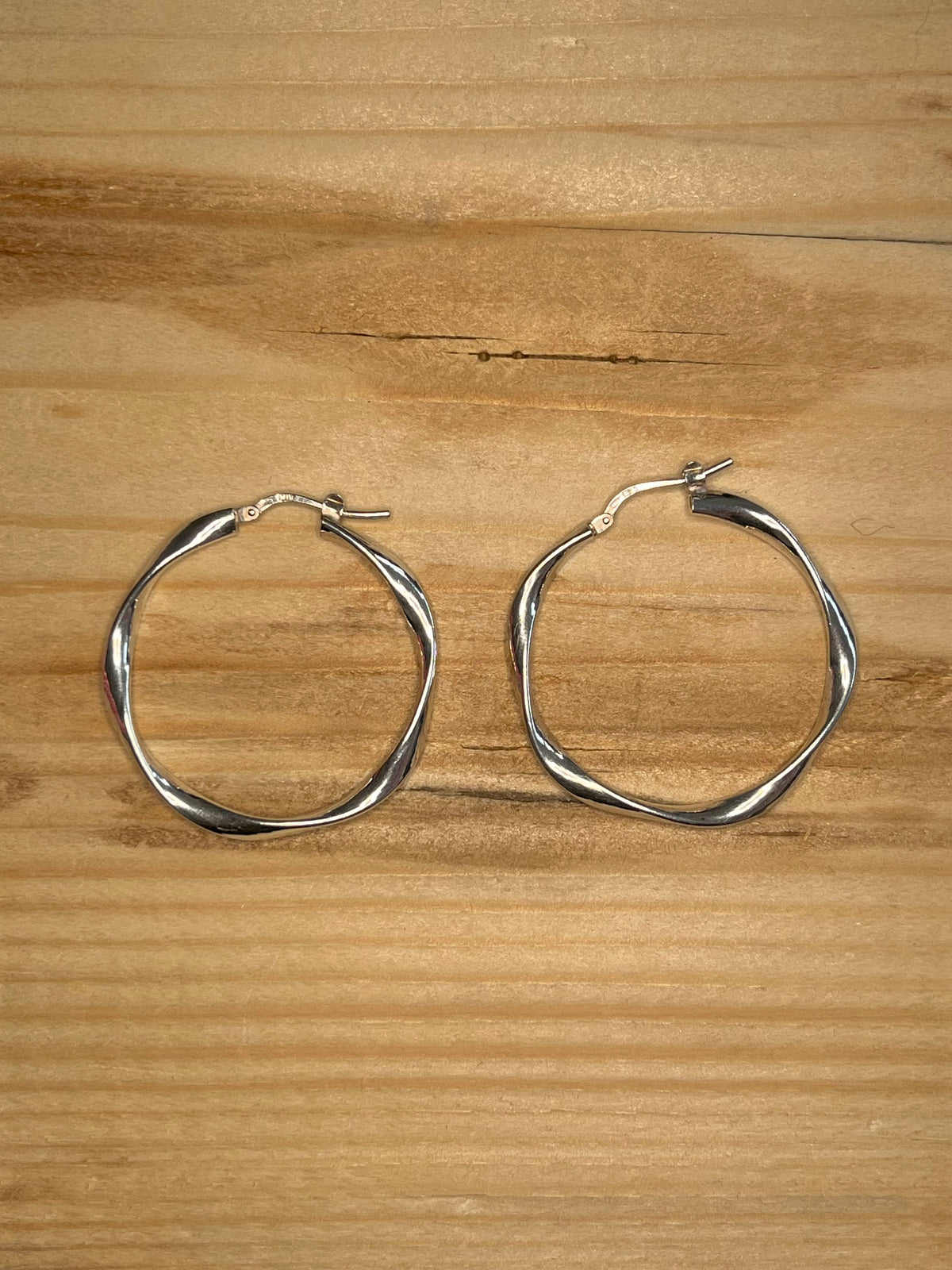 Twisted Hoops ITALY 925 Sterling Silver Hoop Earrings