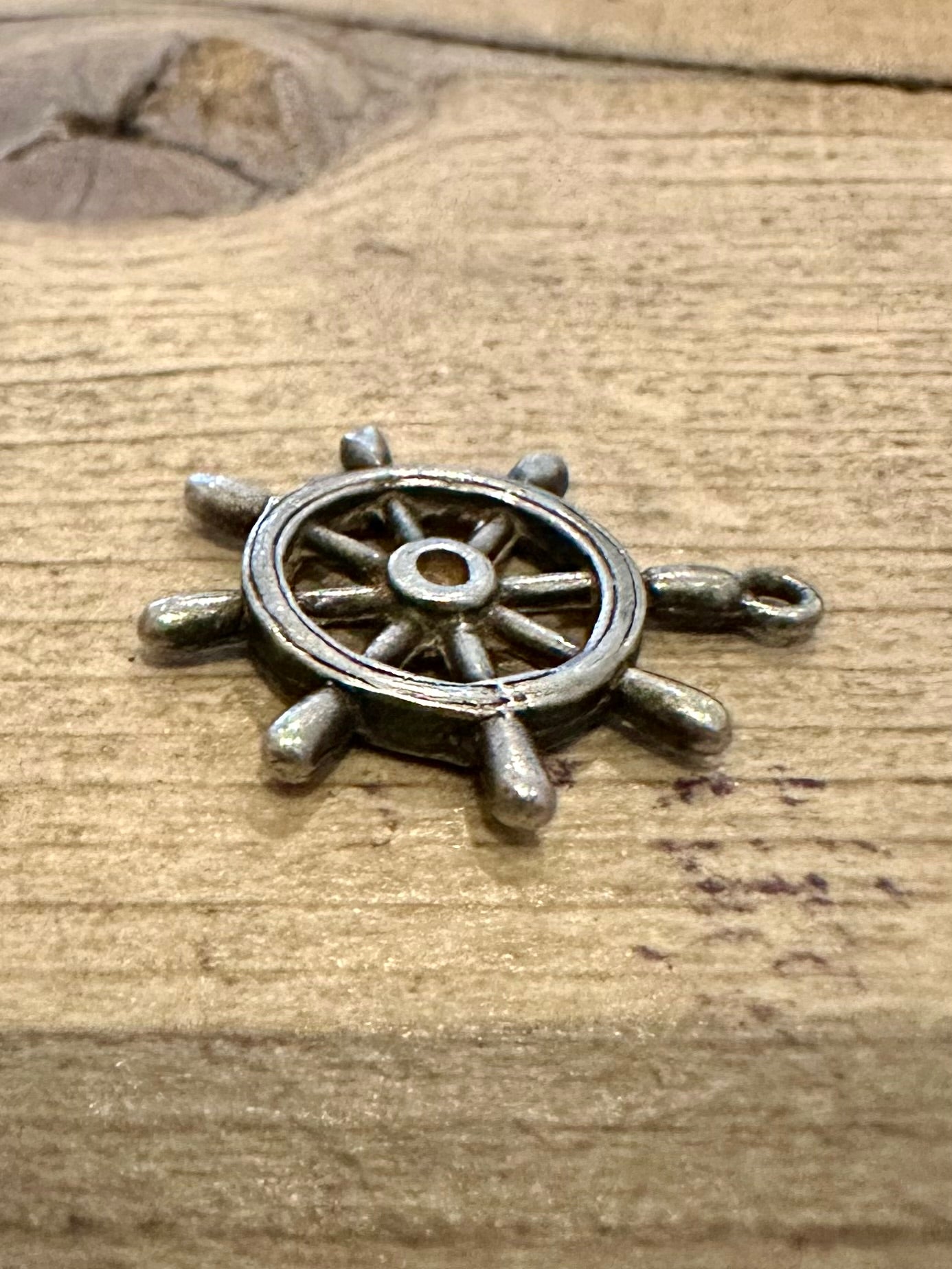 Vintage Ship Wheel Dublin Hallmarked 925 Silver Charm Pendant