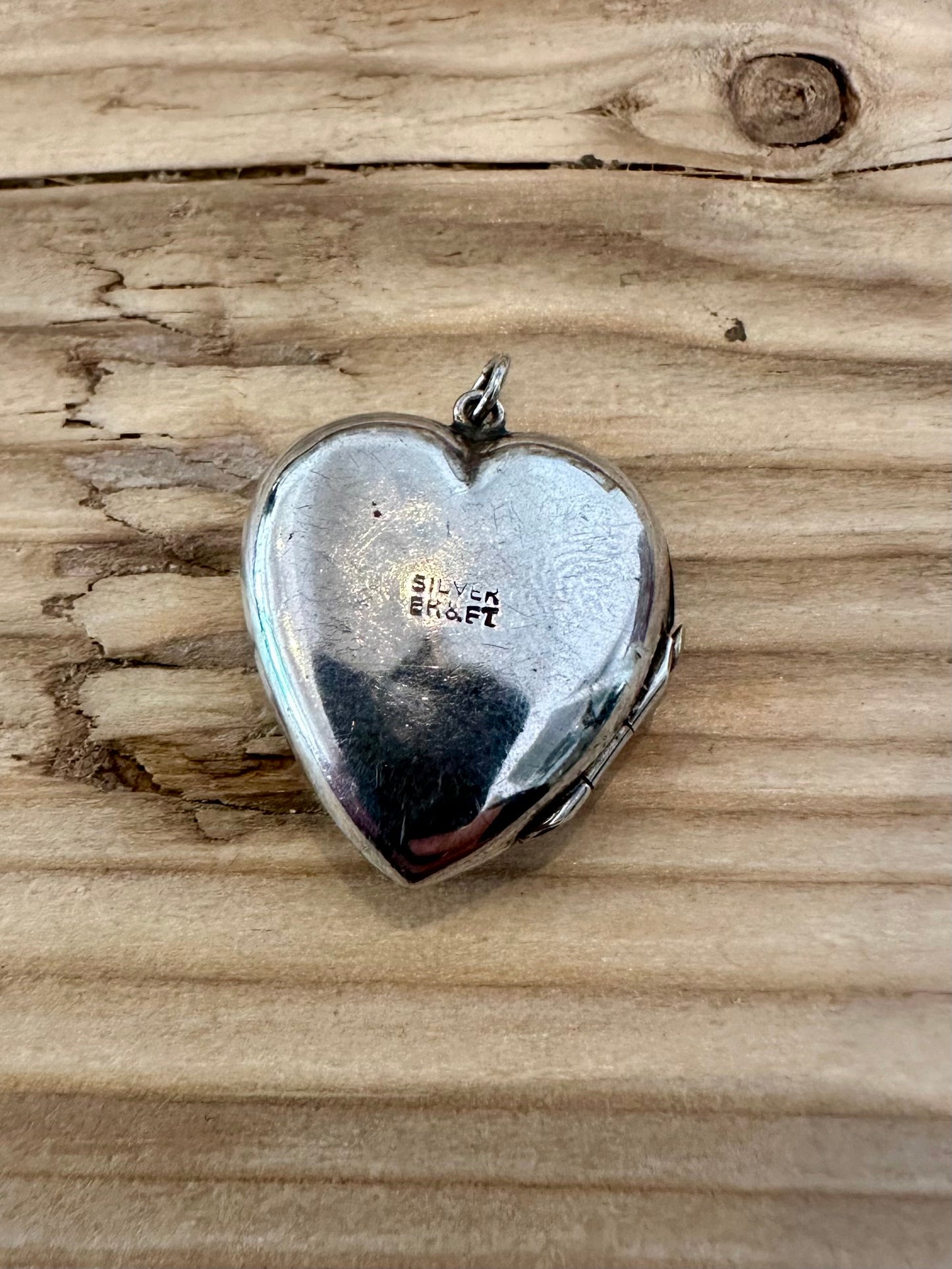 Vintage Engraved Heart Locket 925 Silver Pendant