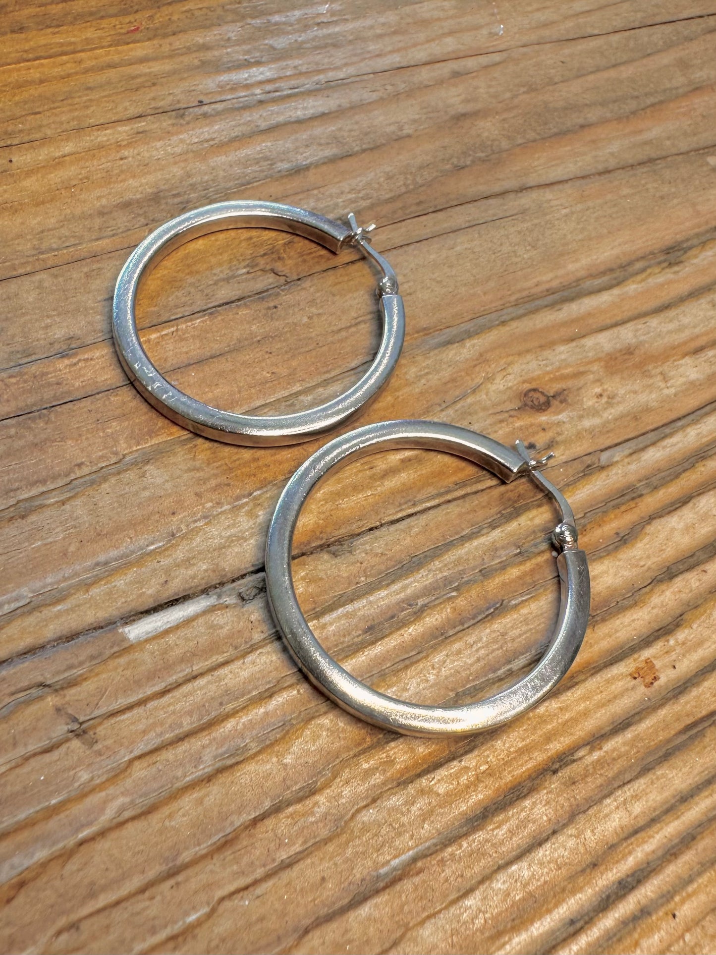Chunky Hoops 925 Sterling Silver Earrings