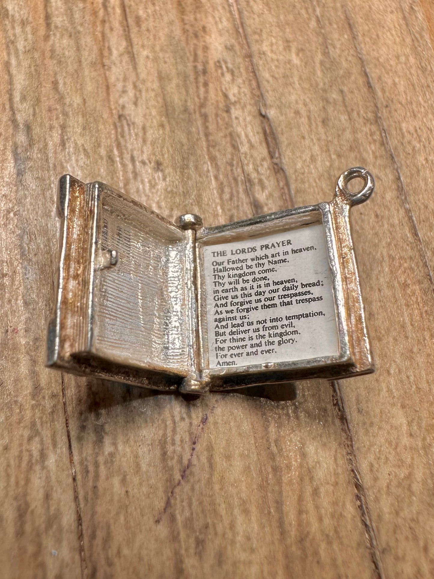 Vintage Holy Bible Book 925 Sterling Silver Charm Pendant