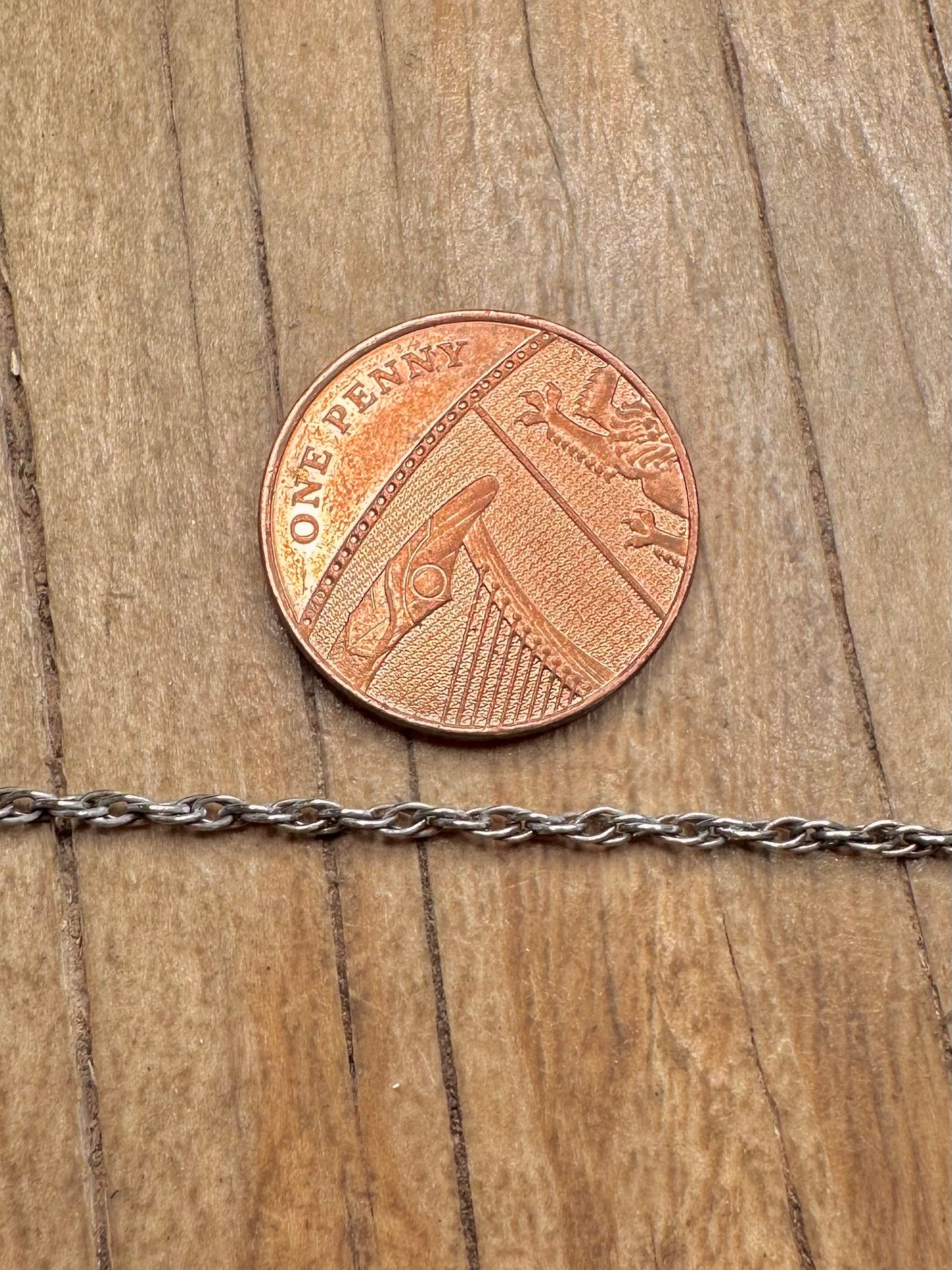 Vintage Rope Chain 925 Sterling Silver 18.3 inch Necklace