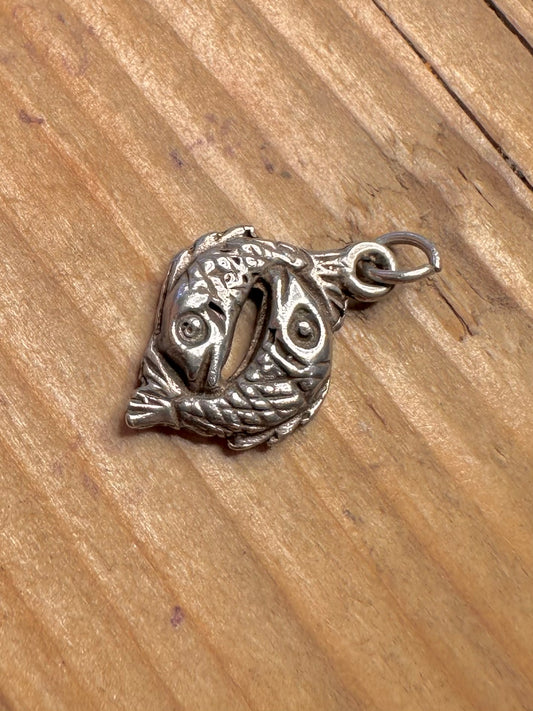 Vintage Pisces Fish 925 Sterling Silver Pendant