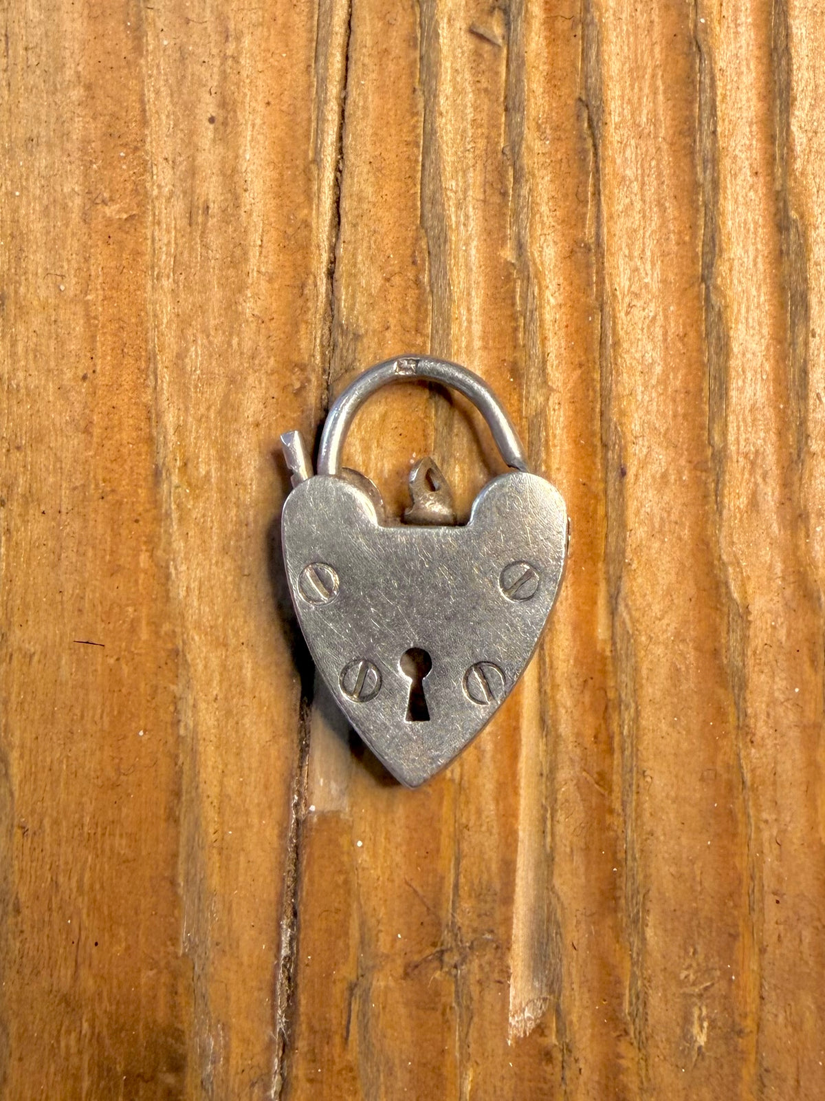 Heart Padlock 1965 Hallmark D&BS Birmingham 925 Sterling Silver Pendant