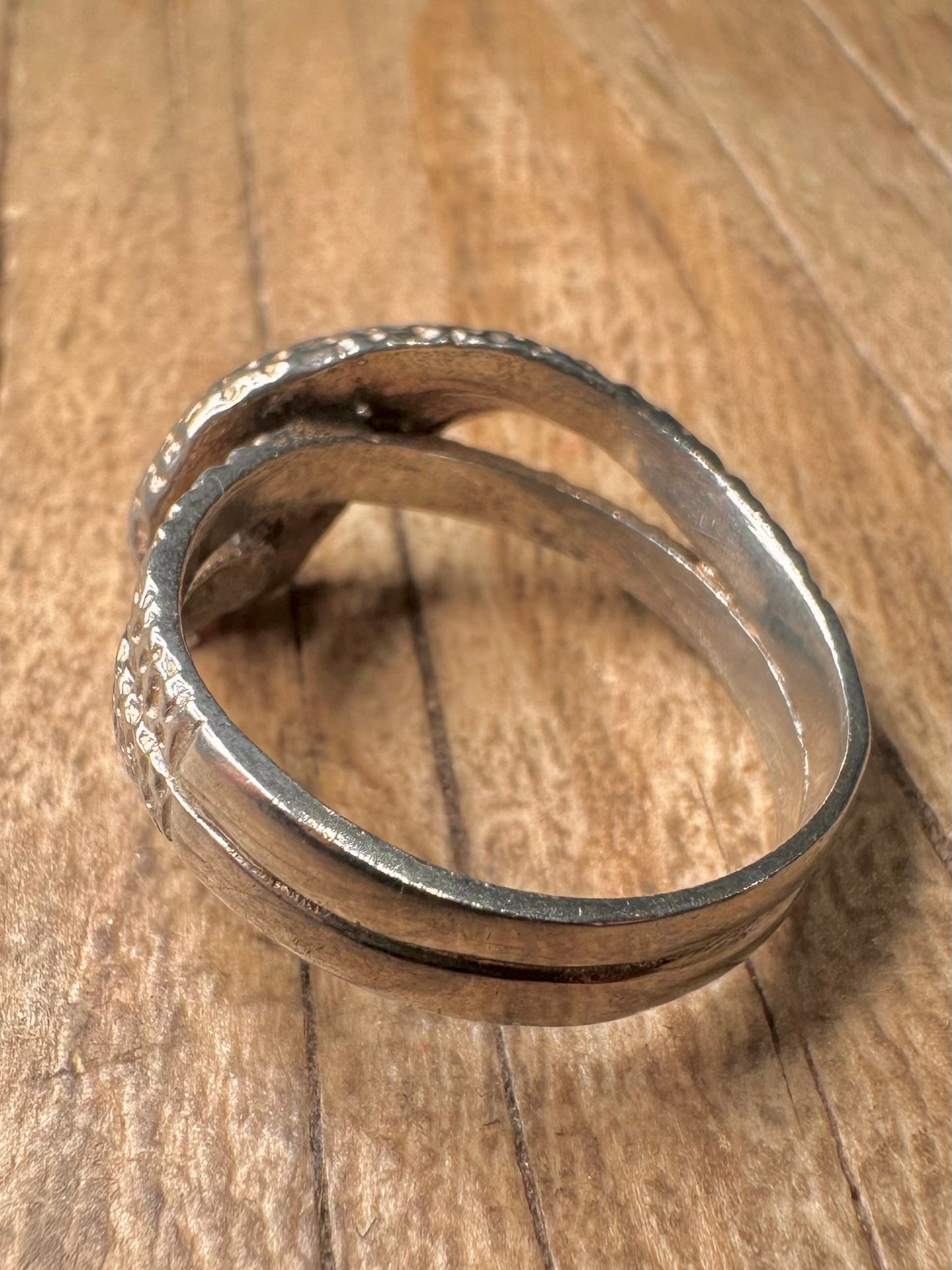 Vintage 1986 Snake Garnet Eyes 925 Sterling Silver Size R Ring