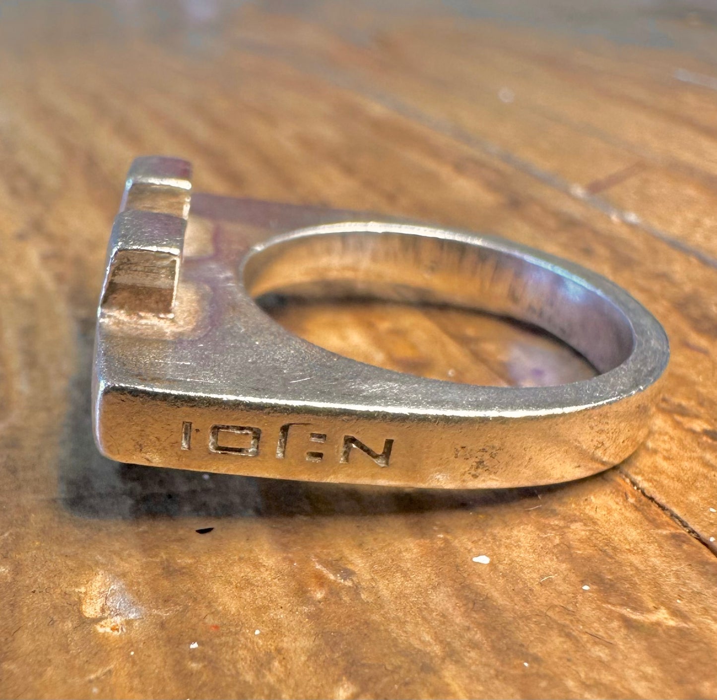 Brand N:Joi Abstract 925 Sterling Silver Size P Ring
