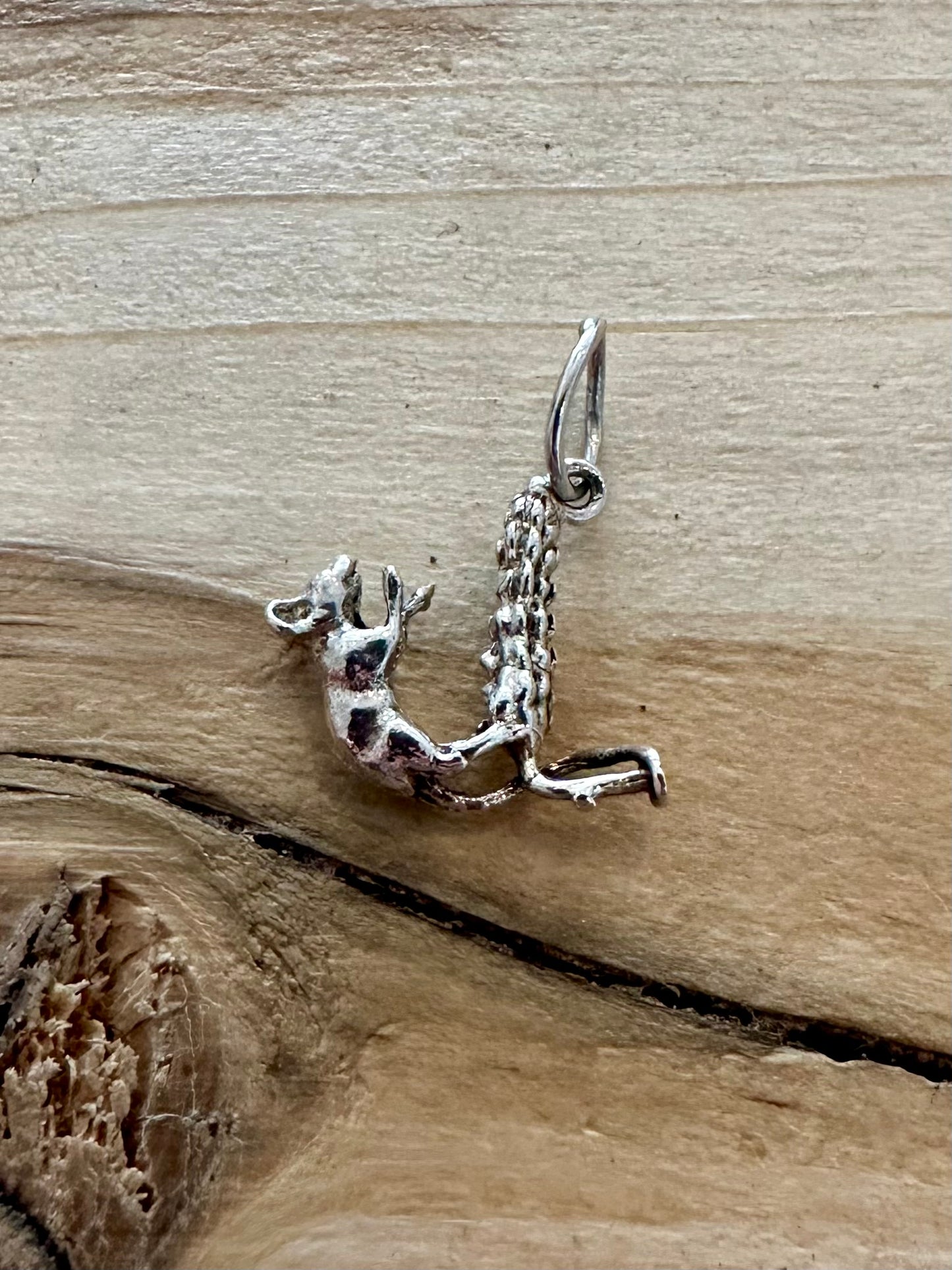 Vintage Mouse on Wheatheath 925 Silver Charm Pendant