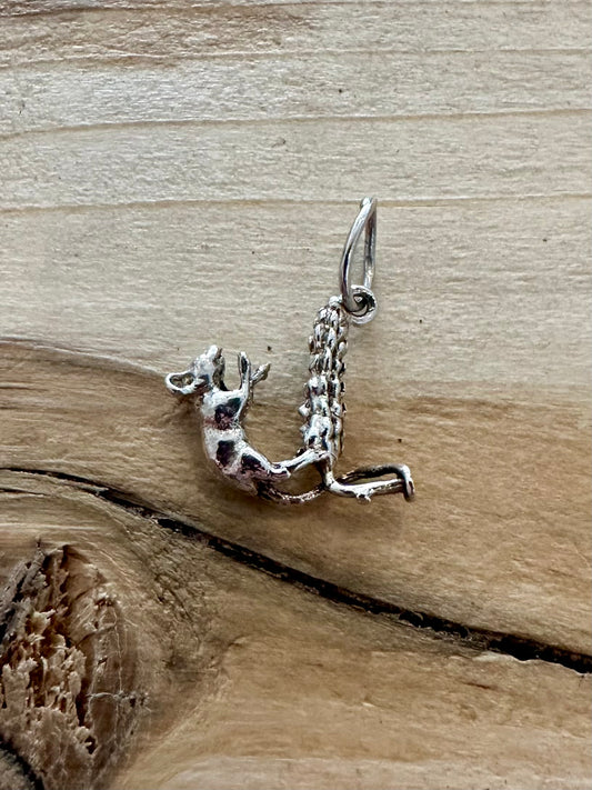 Vintage Mouse on Wheatheath 925 Silver Charm Pendant