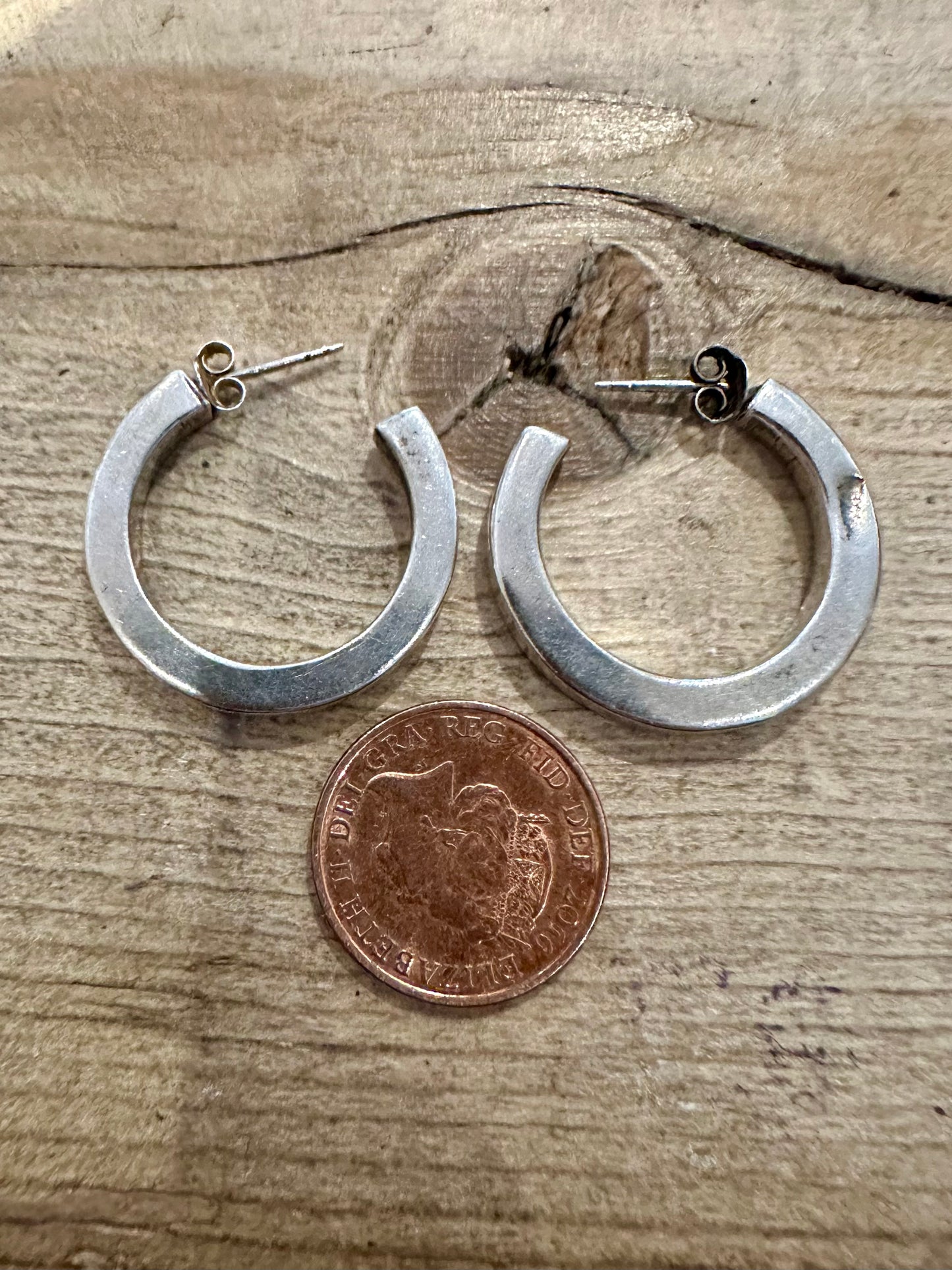 Modern Chunky Half Hoops 925 Silver Earrings