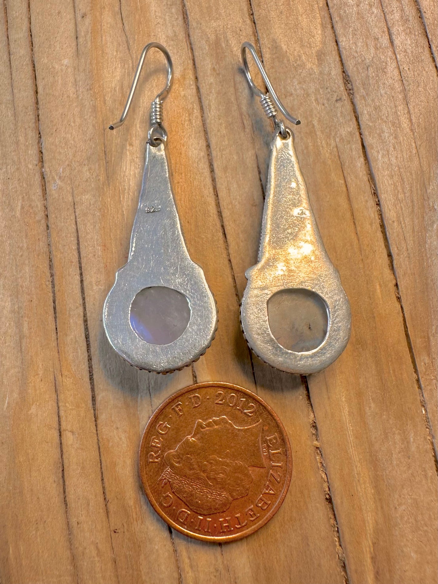 Vintage Moonstone Boho Dangle 925 Silver Earrings