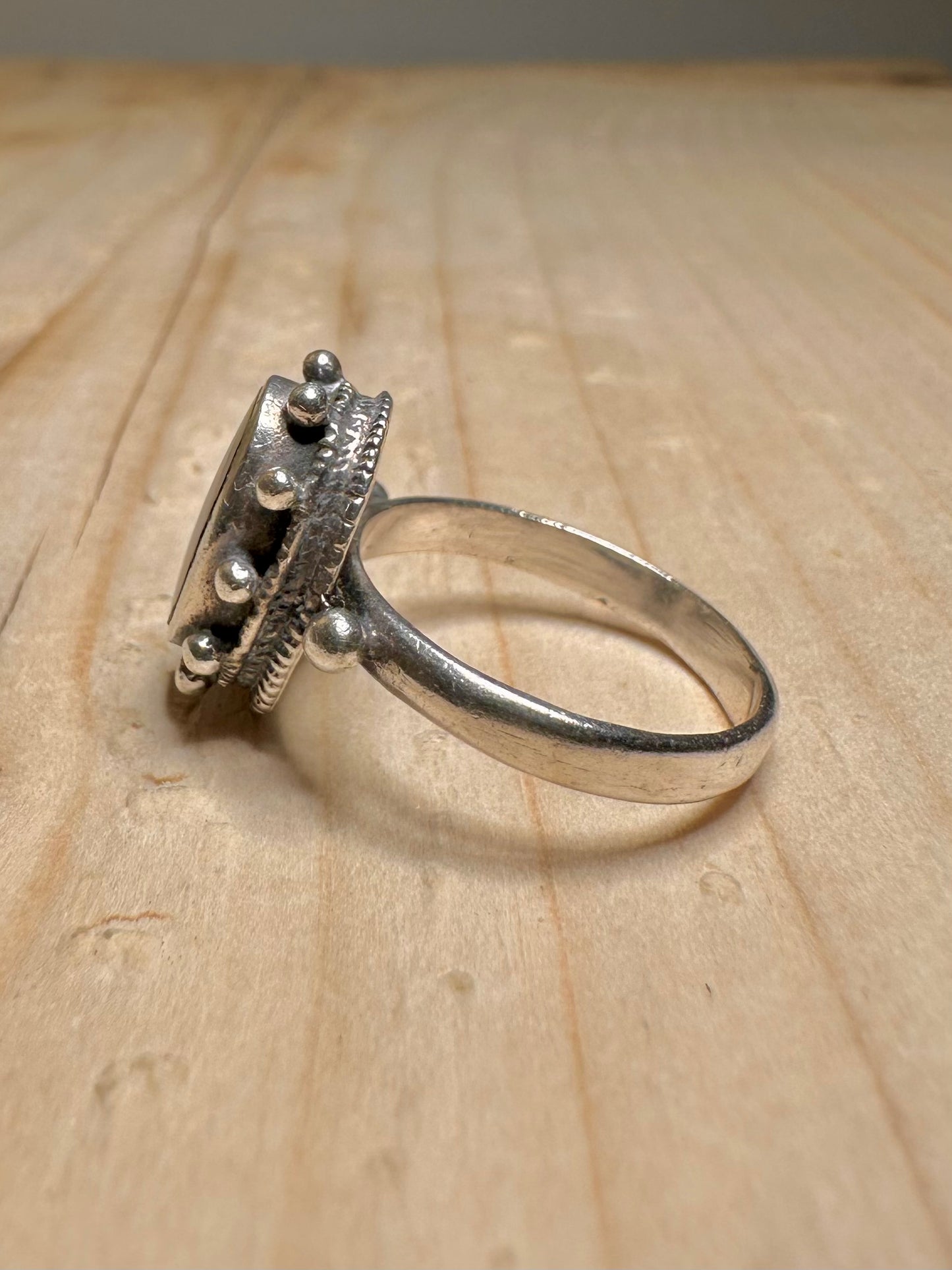 Black Onyx 925 Sterling Silver Size N Ring