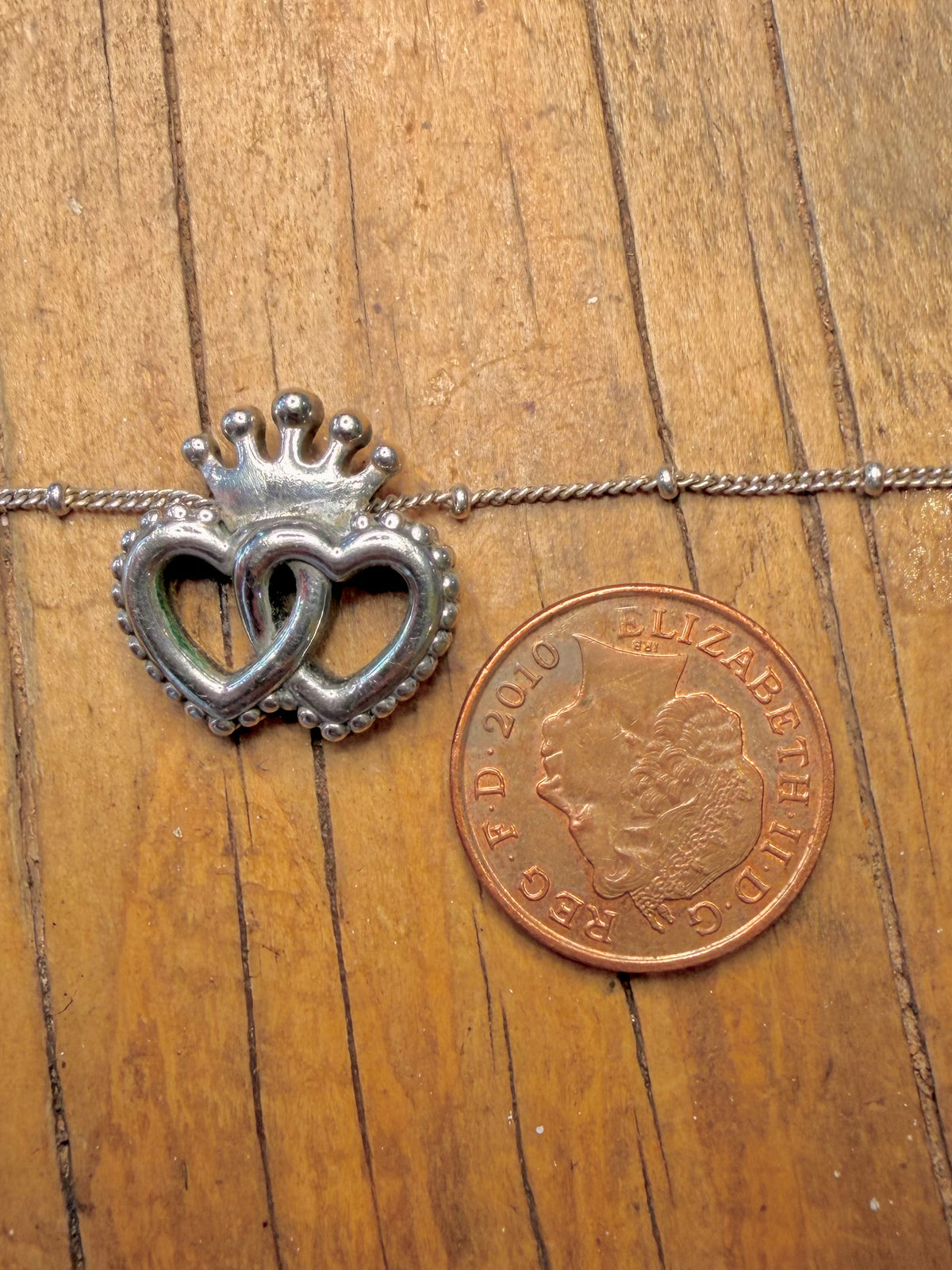Pandora Regal Hearts United 925 Sterling Silver 15.75 to 18.5 inch Necklace