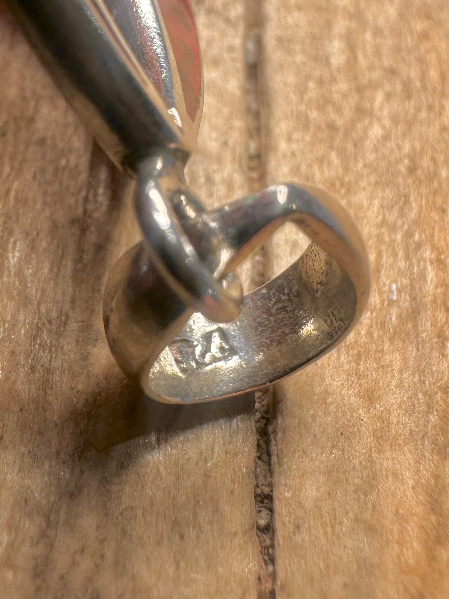 Moderner Rot-Weiß Perlmutt 925 Sterling Silber Anhänger