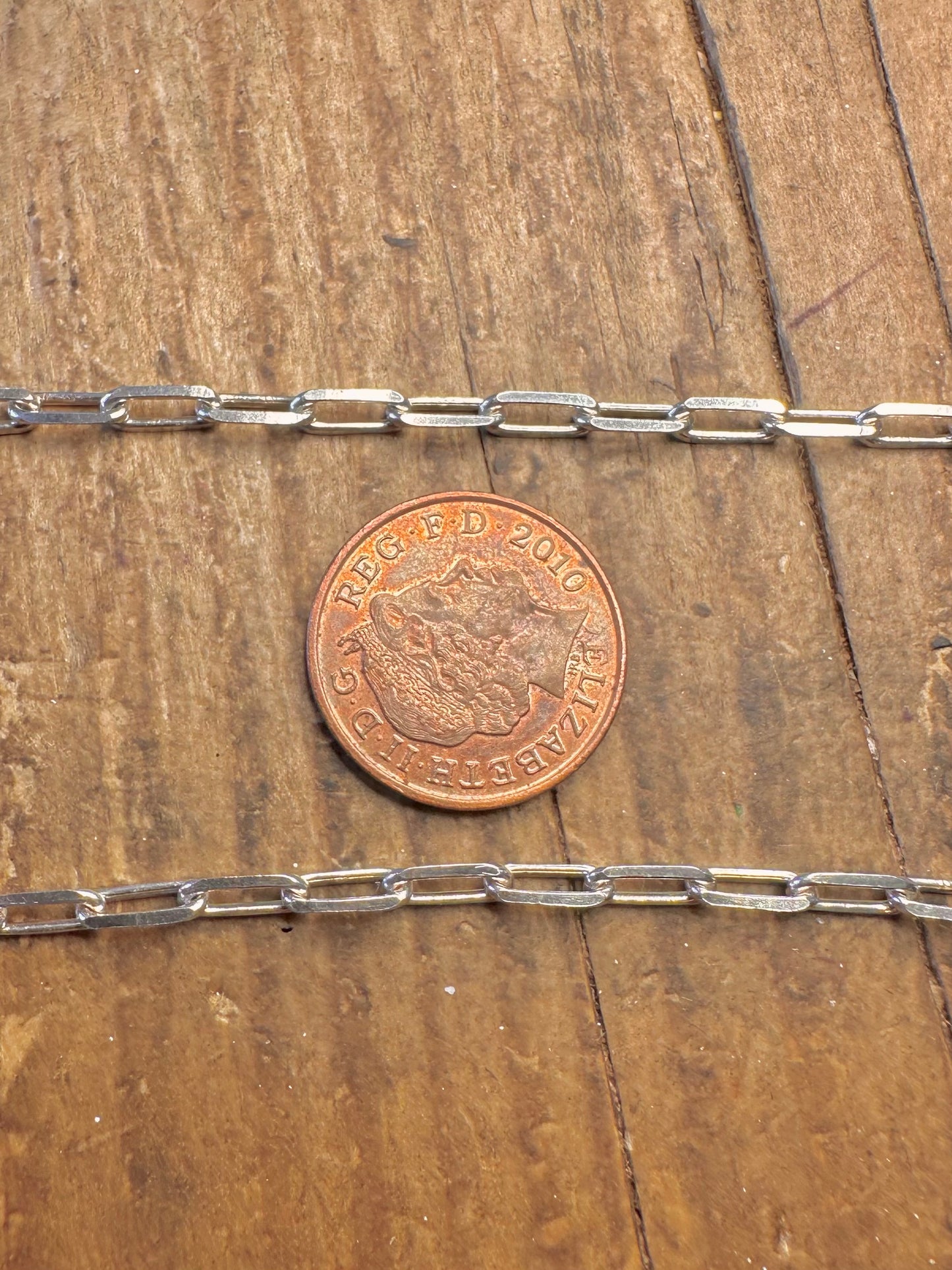 Paper Link Chain 925 Sterling Silver 16 inch Necklace
