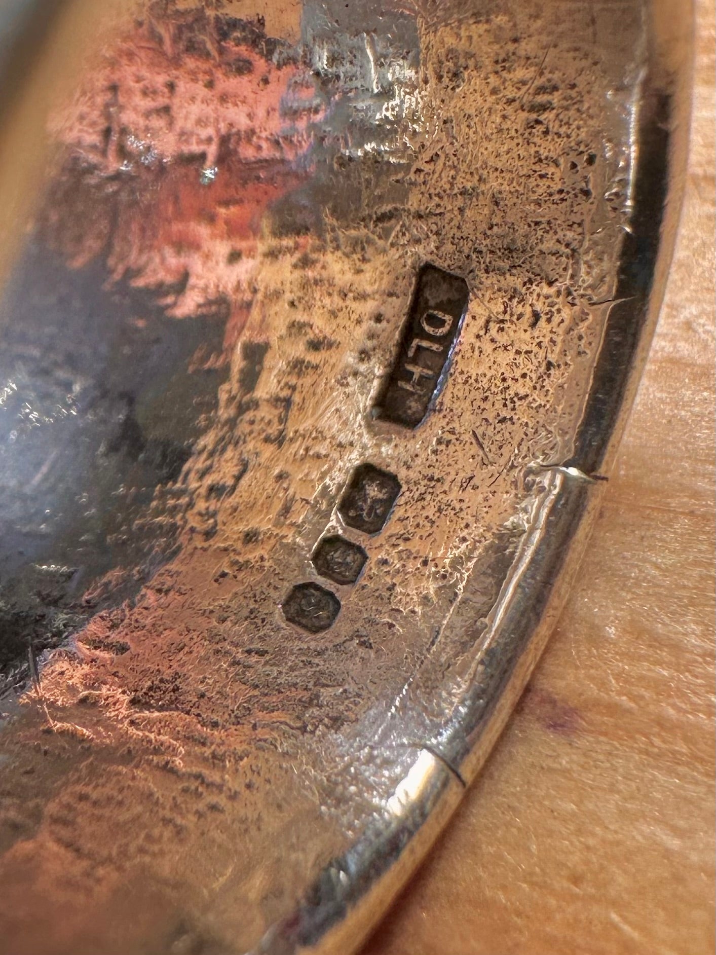 Vintage 1992 Dower and Hall Textured Thick Band 925 Sterling Silver Size K1/2 Ring