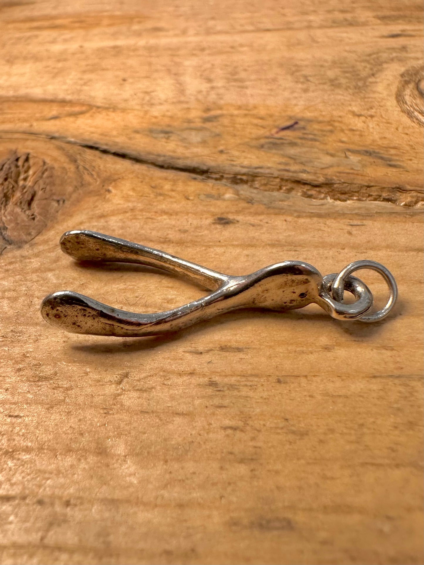 Vintage Wishbone 925 Silver Pendant