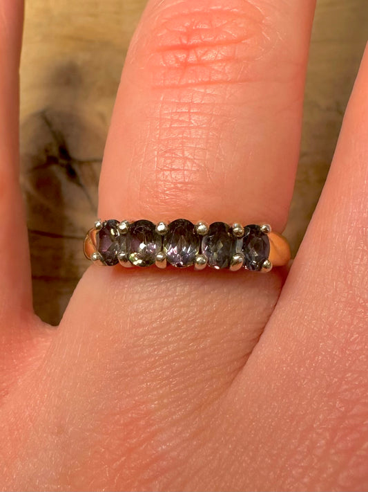 Vintage Mystic Topaz 925 Silver Size P1/2 Ring