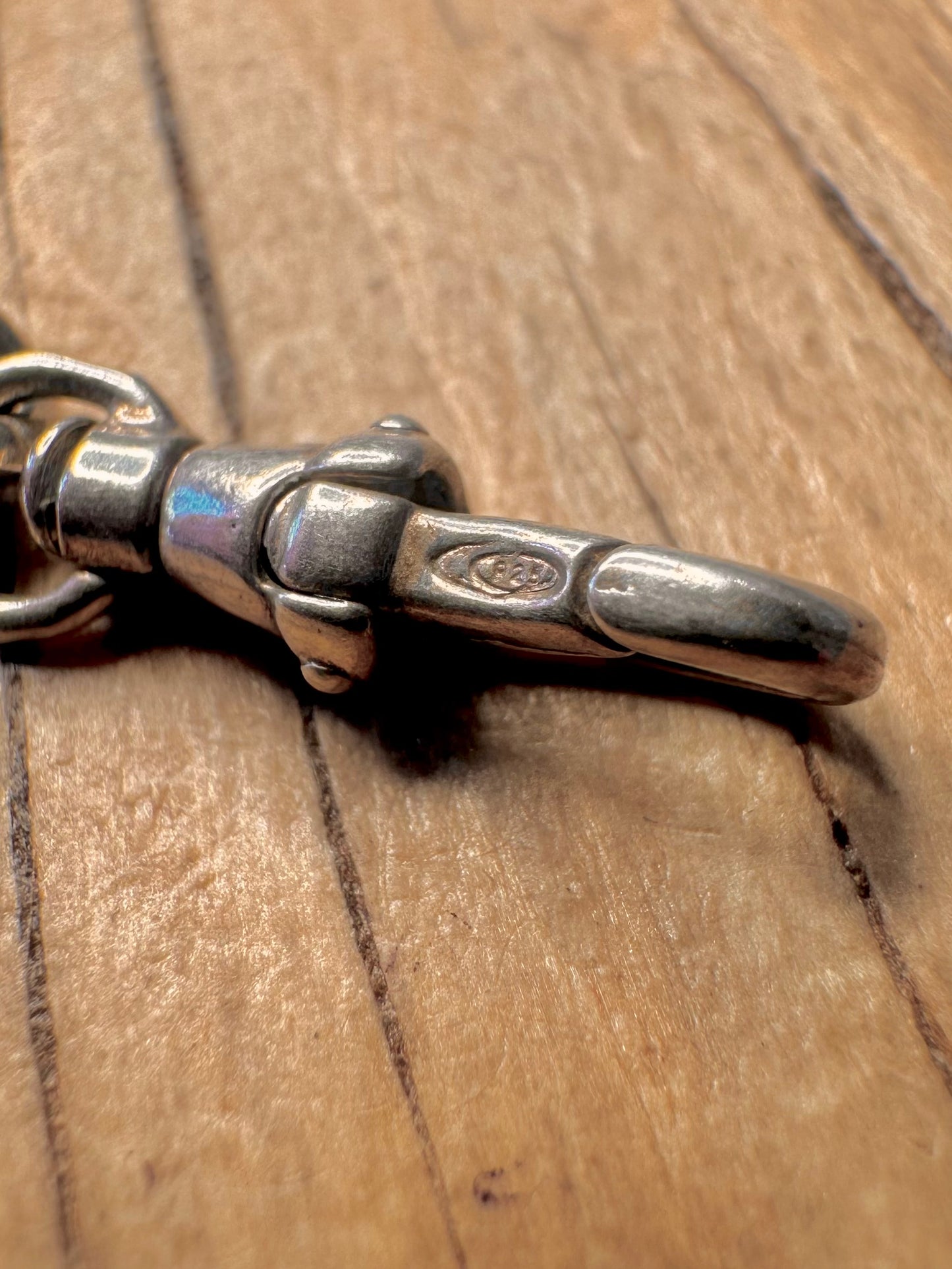 Vintage Figaro T Bar Albert Clasp 925 Sterling Silver Hallmarked 18 inch Necklace