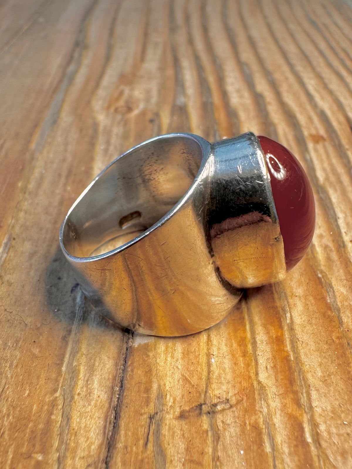Carnelian Oval 1993 925 Sterling Silver Size M1/2 Ring
