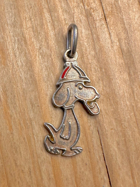 Vintage Rare Snoopy 925 Sterling Silver Maker MG Pendant