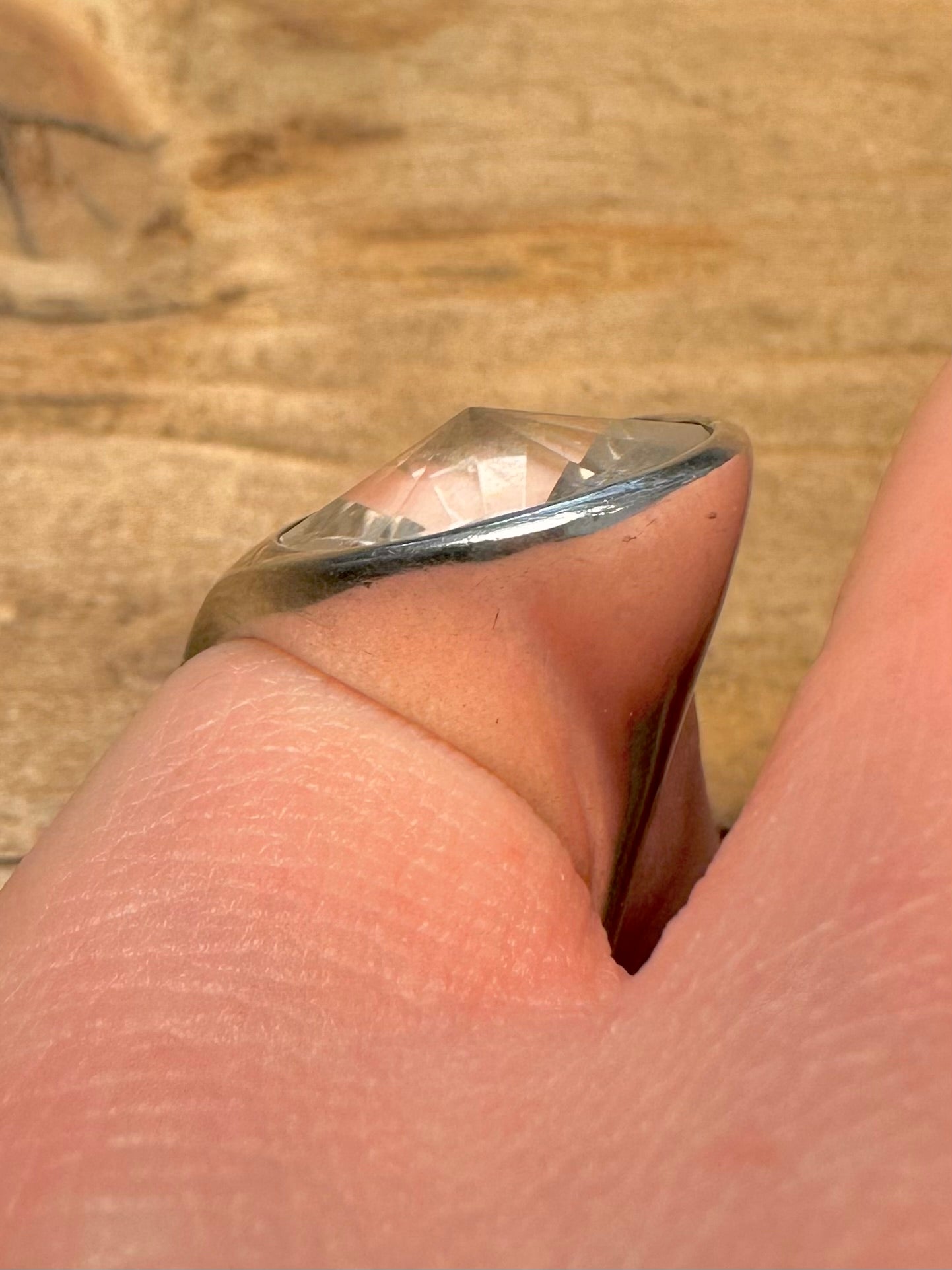 Abstract CZ Modernist 925 Silver Size K Ring