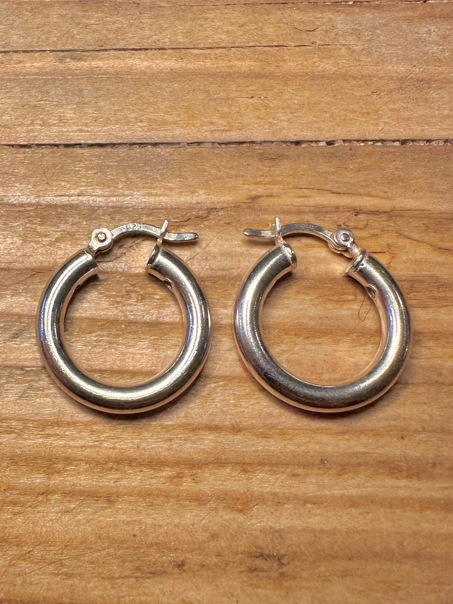 Vintage Chunky Hoops 925 Sterling Silver Earrings
