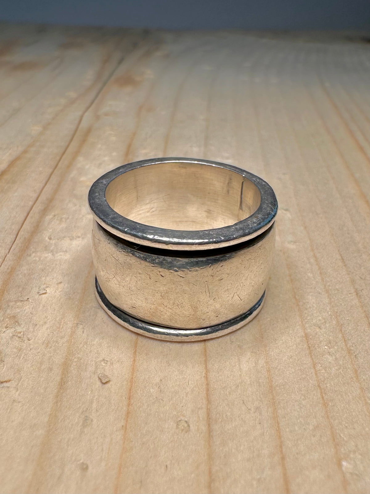 Chunky Heavy Spinner Band 925 Sterling Silver Size T Ring
