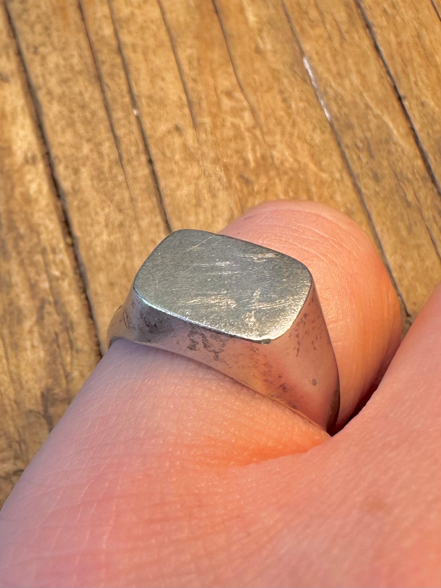 Square Signet 835 Silver Size O1/2 Ring