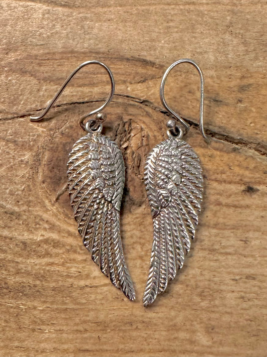 Vintage Wings 925 Silver Earrings