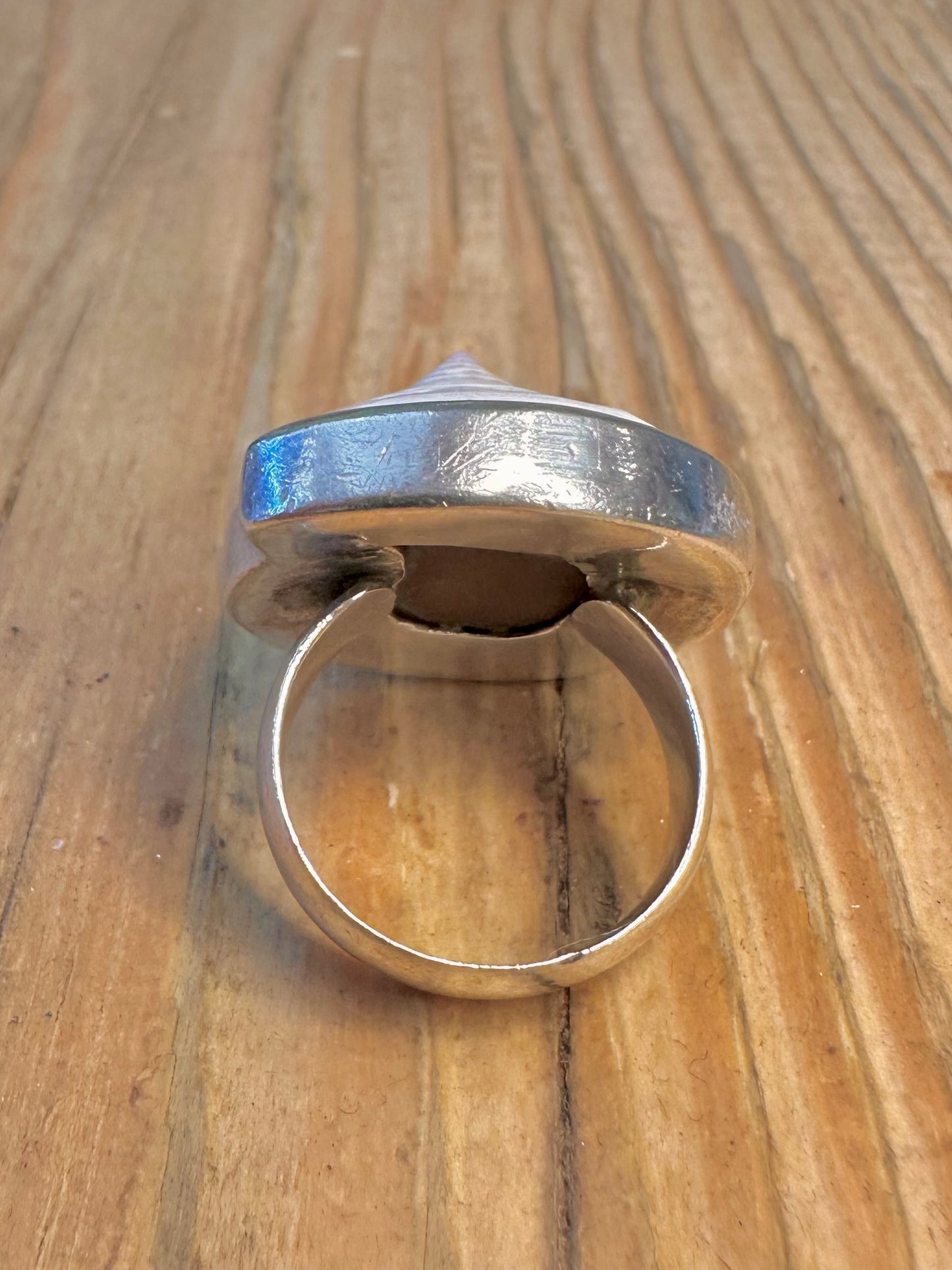 Shell Eye Shiva 925 Sterling Silver Size N Ring