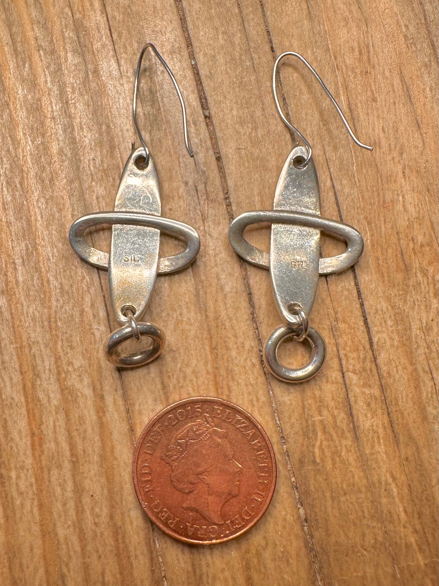 Abstract Unique Dangle 925 Sterling Silver Earrings