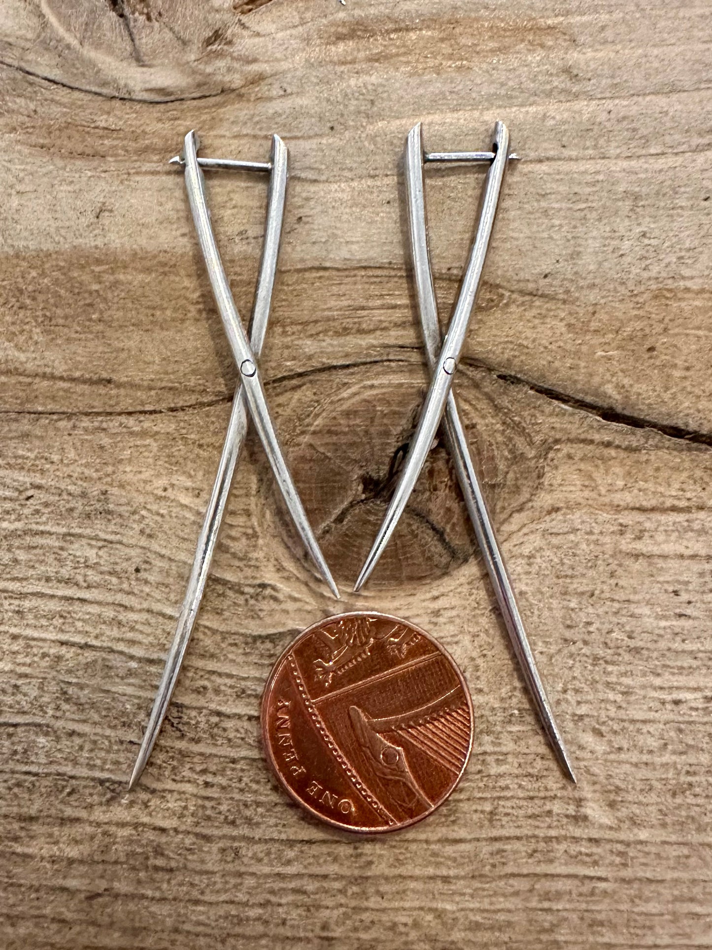 Modernist 2002 X Shaped 925 Silver Earrings