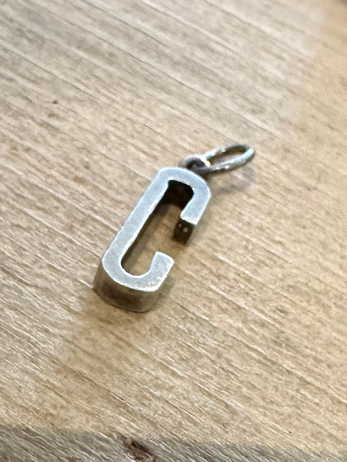 Vintage Letter C 925 Silver Charm Pendant