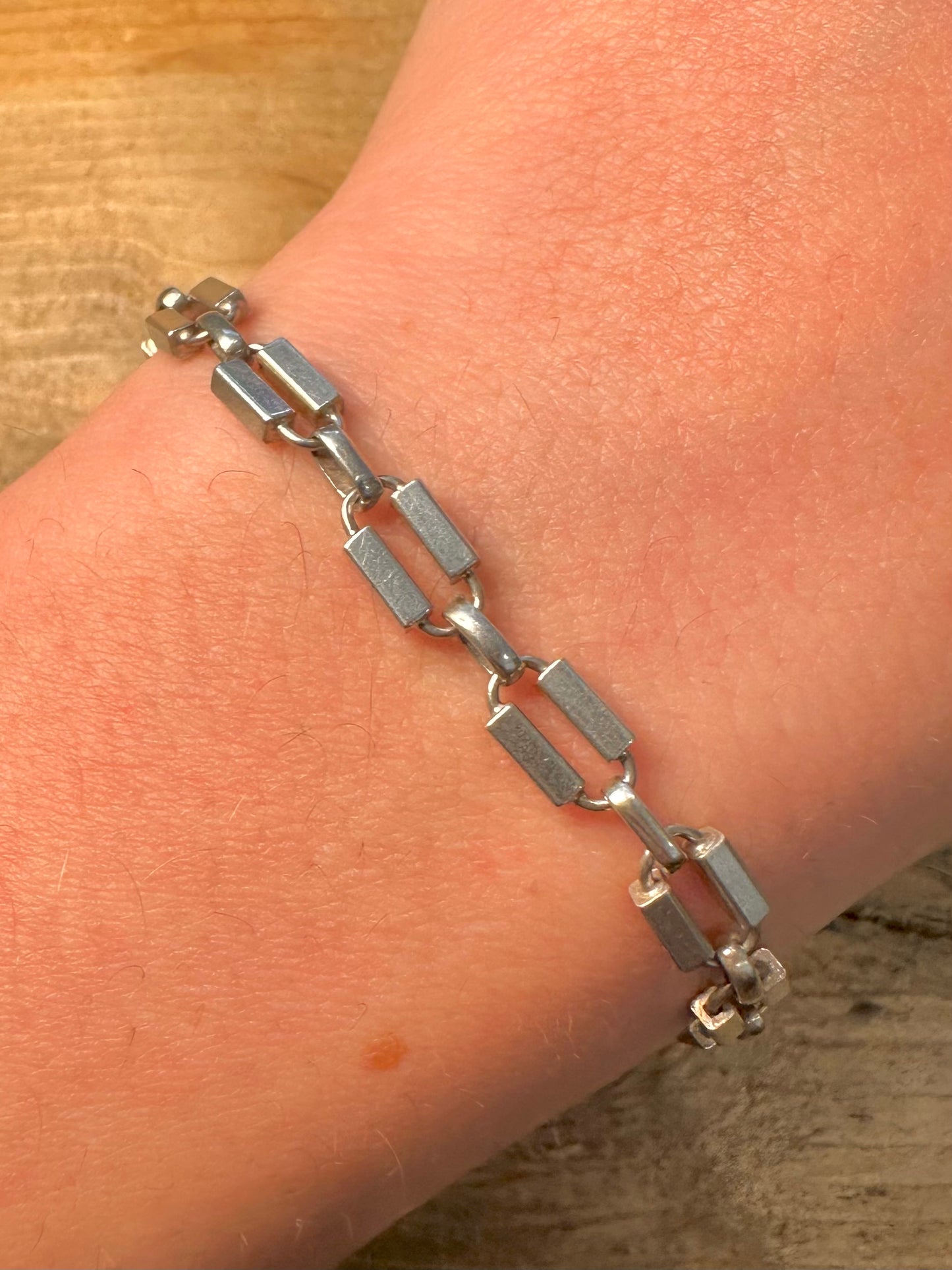 Vintage Unique Link Italy 925 Silver 7.5 inch Bracelet