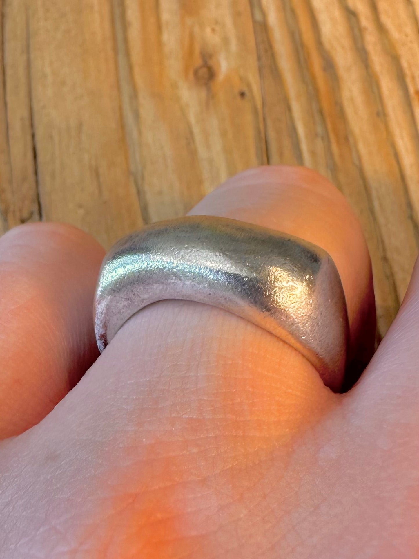 Abstract Wavy Rectangle 925 Sterling Silver Size R1/2 Ring