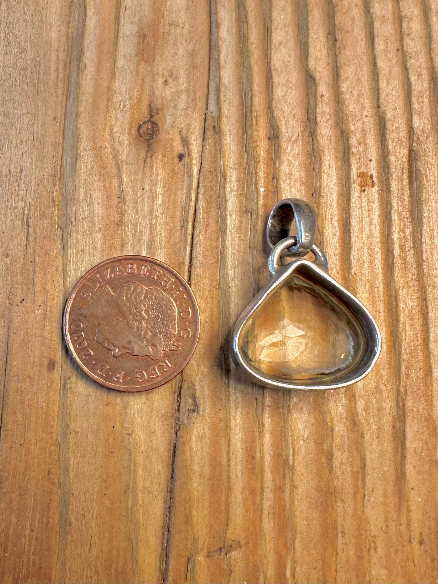 Green Amethyst Pear Cut 925 Sterling Silver Pendant