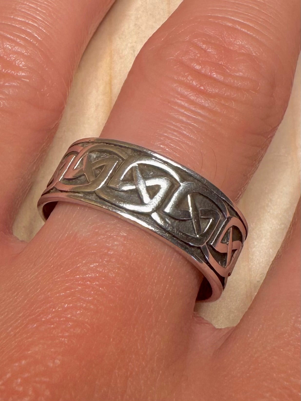 Celtic Band 925 Sterling Silver Size U1/2 Ring