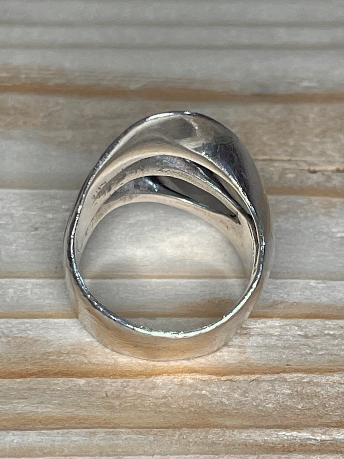 Chunky Sculpted Modernist 925 Sterling Silver Size Q Ring