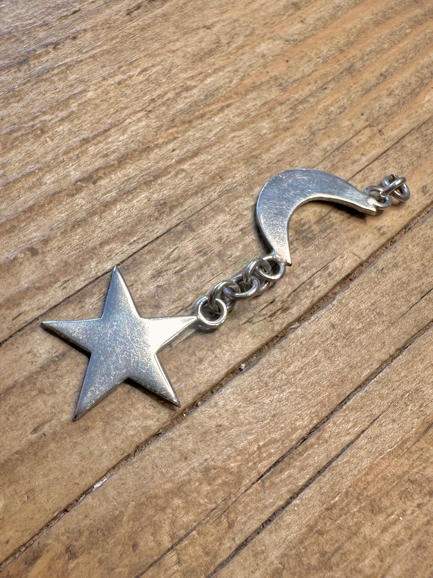 Stern- und Mond-Anhänger aus 925er Sterlingsilber