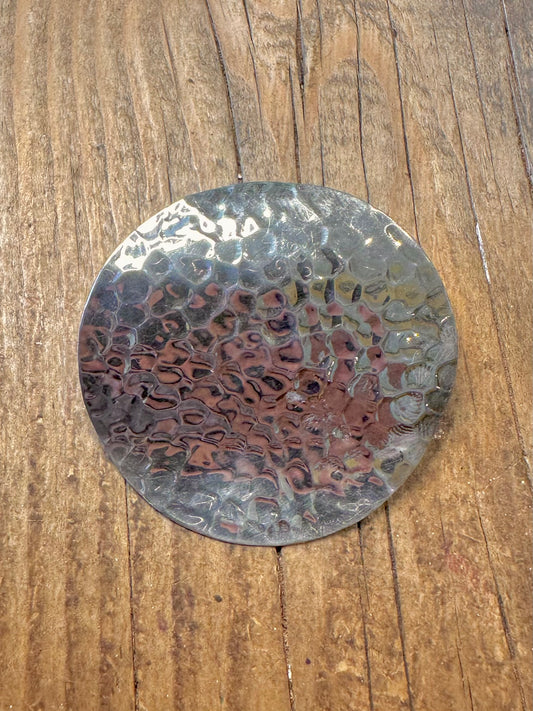 Hammered Circle Wavy 925 Sterling Silver Pendant
