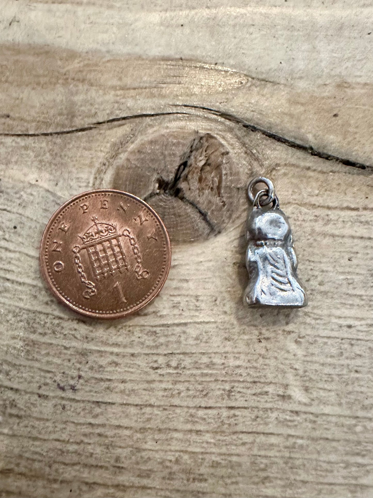 Vintage Khashani Statue Solid Silver Charm Pendant