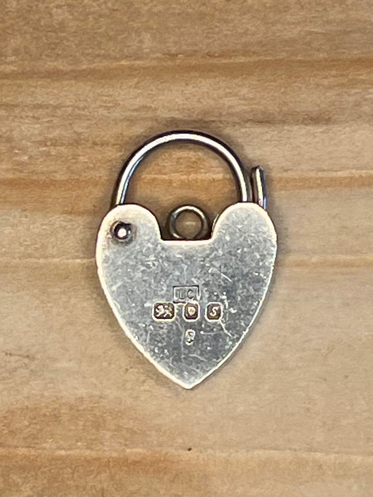 Heart Padlock 1973 London Maker LC 925 Sterling Silver Pendant