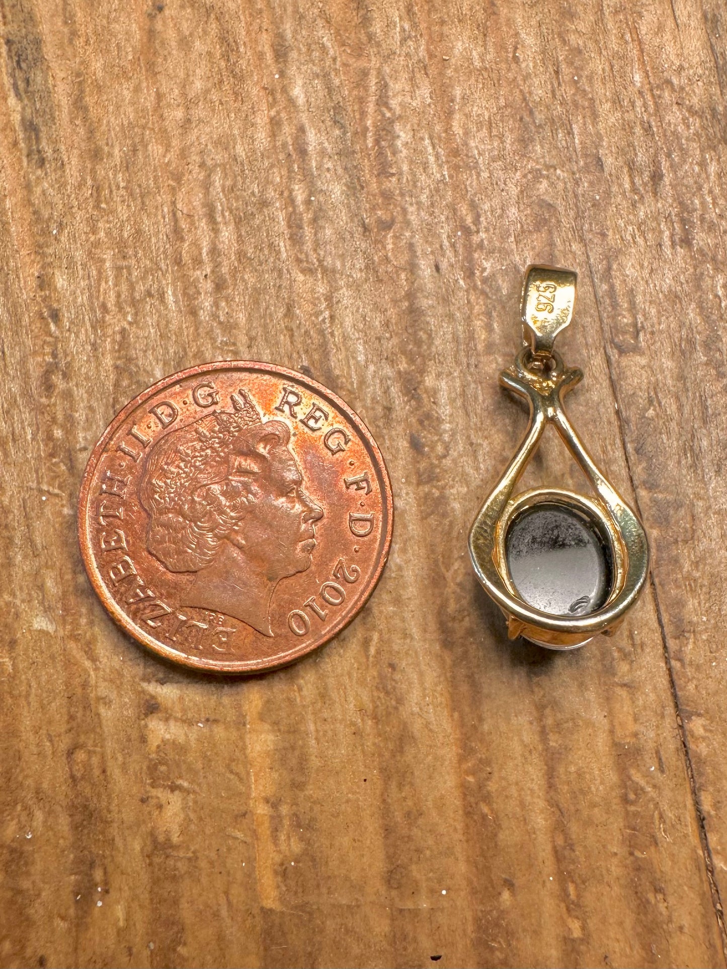 Blue Opal Gold on 925 Sterling Silver Pendant