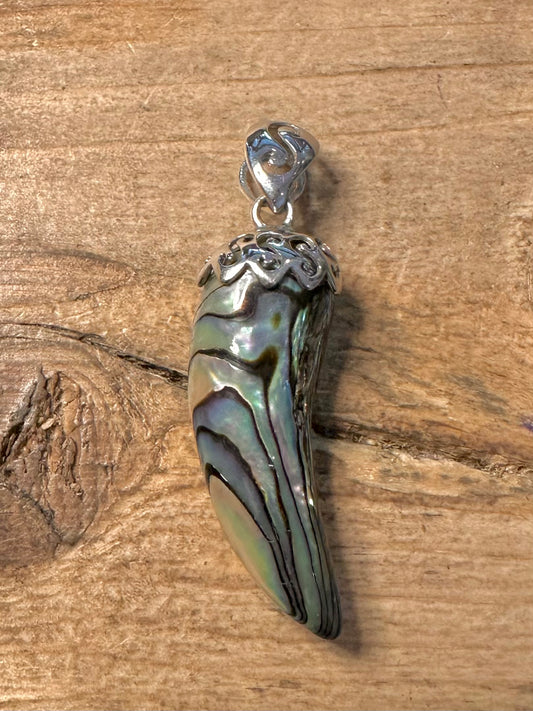 Modern Abalone Claw 925 Silver Pendant