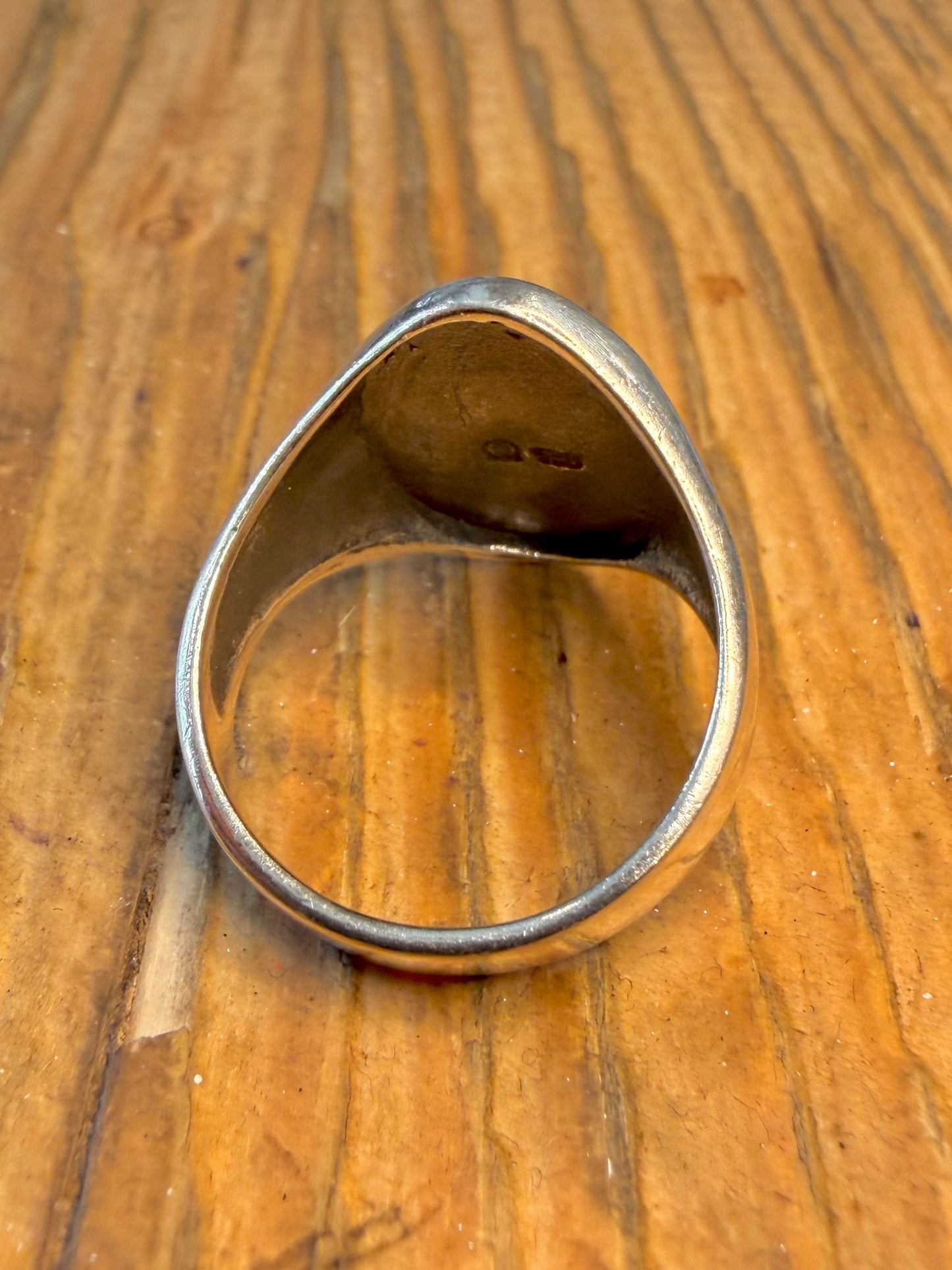 Oval Signet 925 Sterling Silver Size S Ring